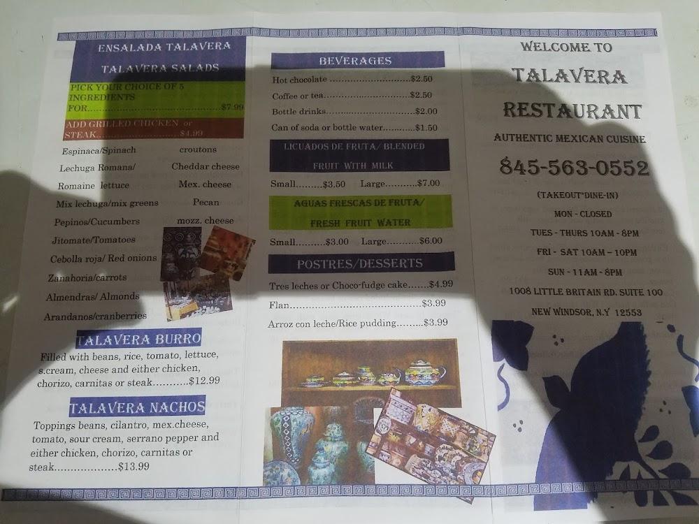 Talavera Restaurant Menu image 4